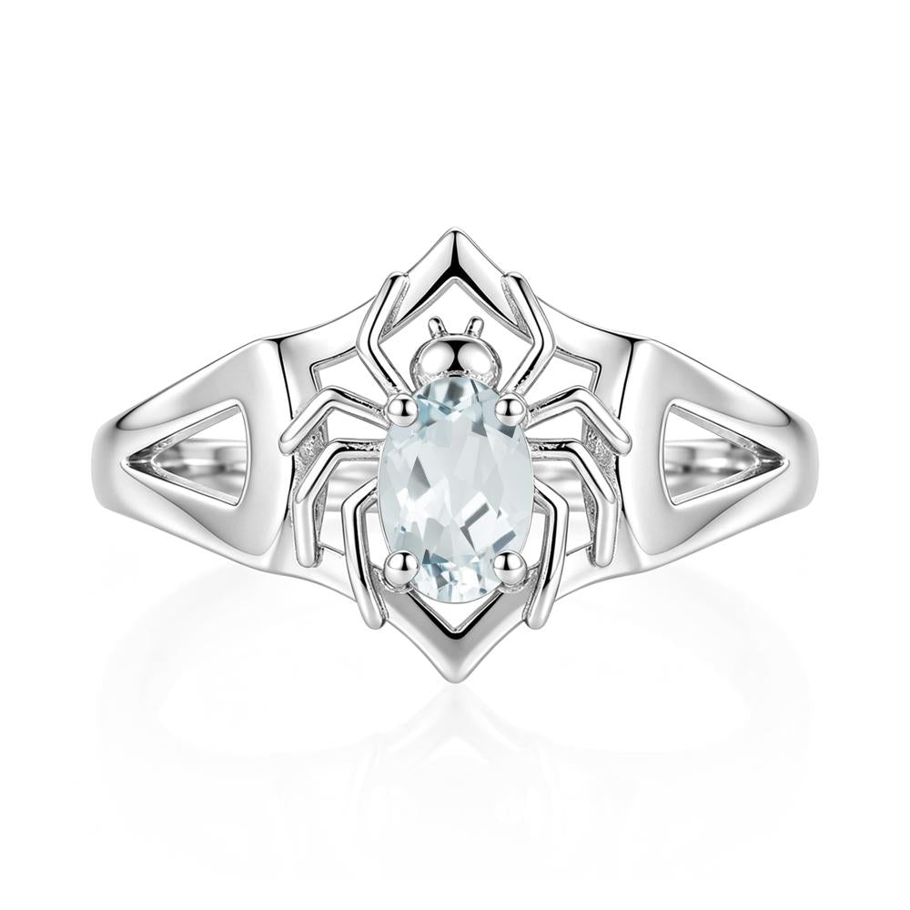 Gothic Rose Quartz Dark Spider Ring - LUO Jewelry #gemstone_Aquamarine