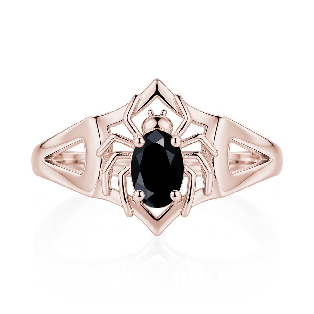 Gothic Rose Quartz Dark Spider Ring - LUO Jewelry #gemstone_Black Spinel