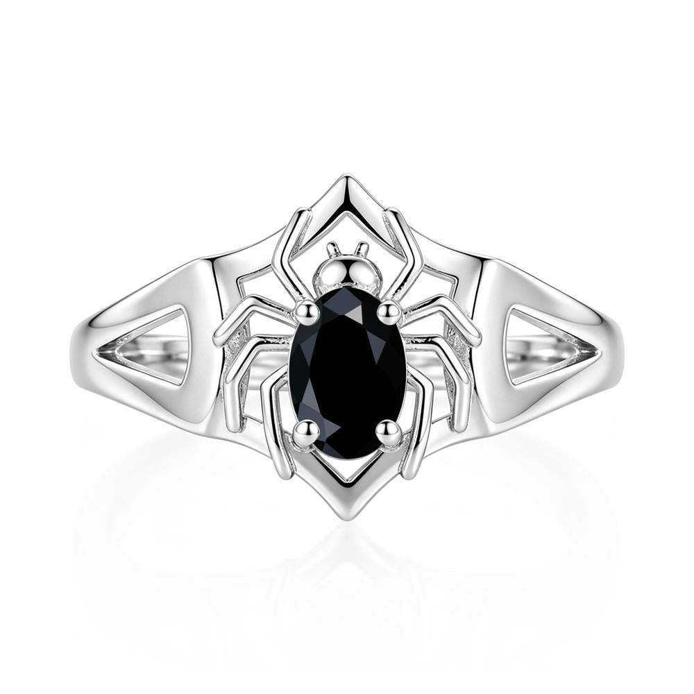 Gothic Rose Quartz Dark Spider Ring - LUO Jewelry #gemstone_Black Spinel