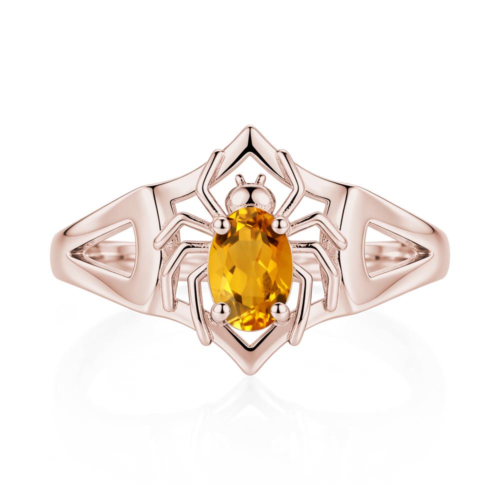 Gothic Rose Quartz Dark Spider Ring - LUO Jewelry #gemstone_Citrine