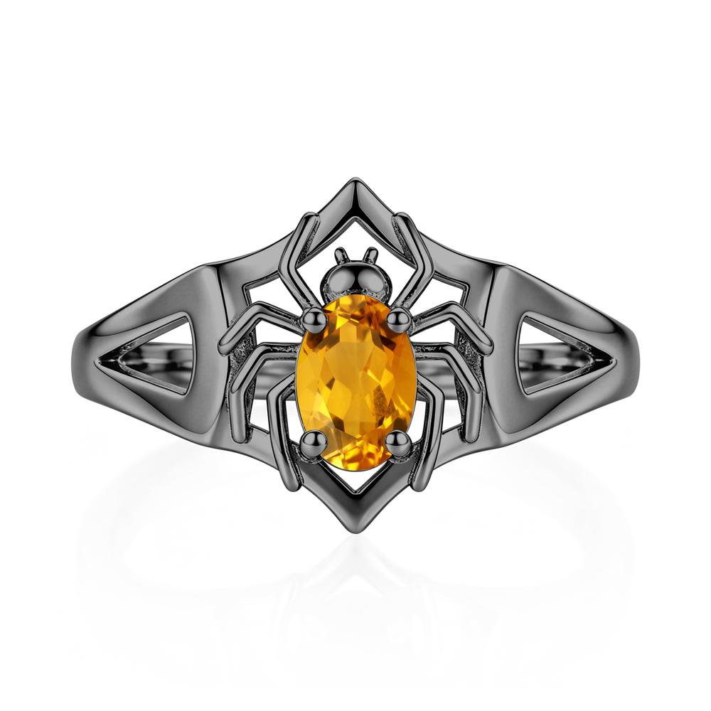 Gothic Rose Quartz Dark Spider Ring - LUO Jewelry #gemstone_Citrine