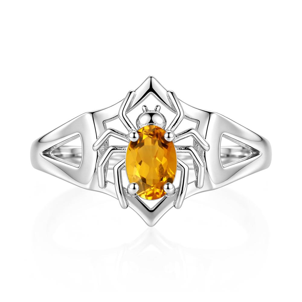 Gothic Rose Quartz Dark Spider Ring - LUO Jewelry #gemstone_Citrine