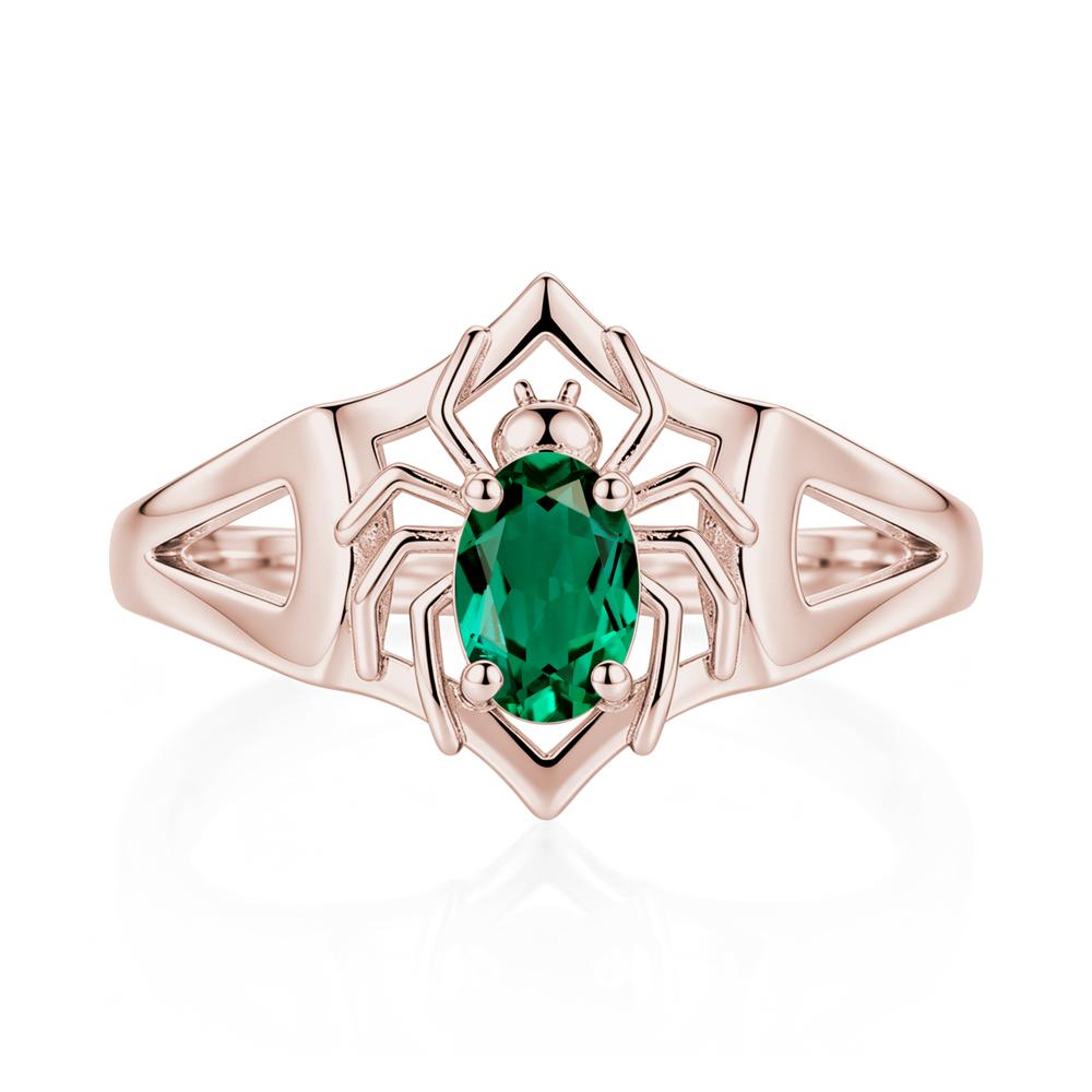 Gothic Rose Quartz Dark Spider Ring - LUO Jewelry #gemstone_Emerald