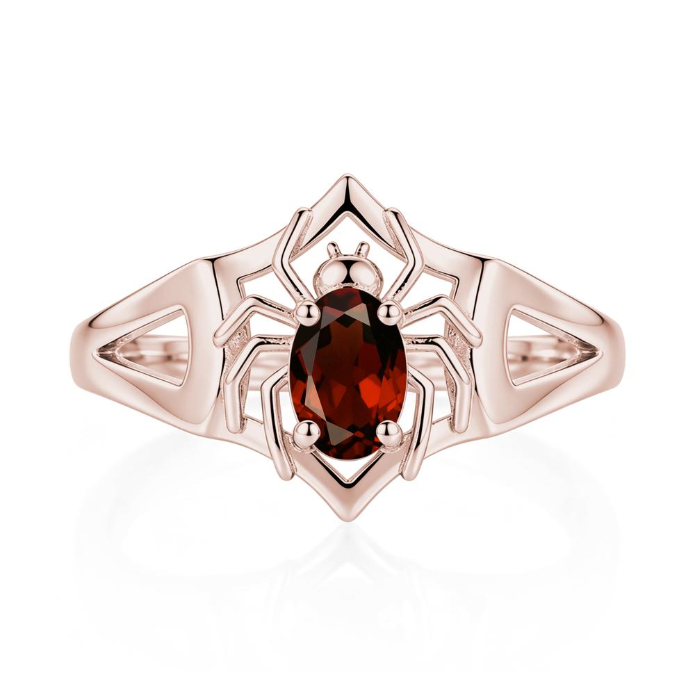 Gothic Rose Quartz Dark Spider Ring - LUO Jewelry #gemstone_Garnet