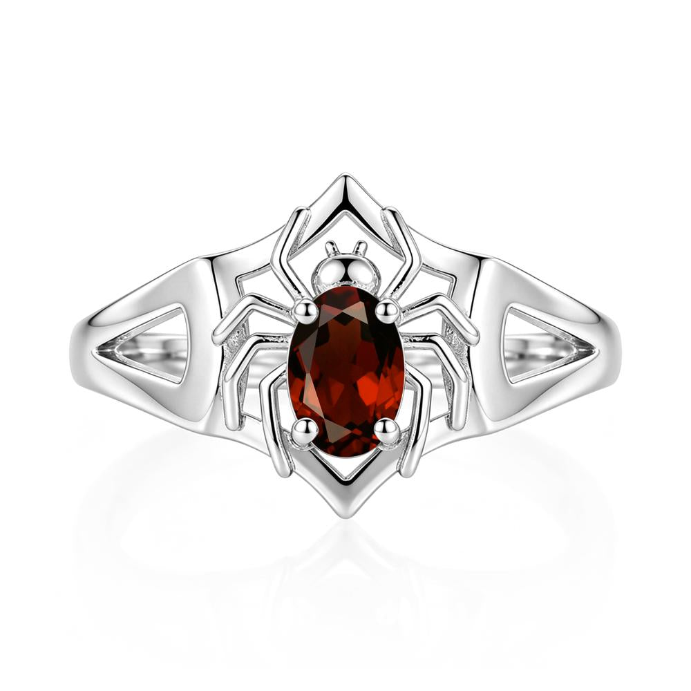 Gothic Rose Quartz Dark Spider Ring - LUO Jewelry #gemstone_Garnet