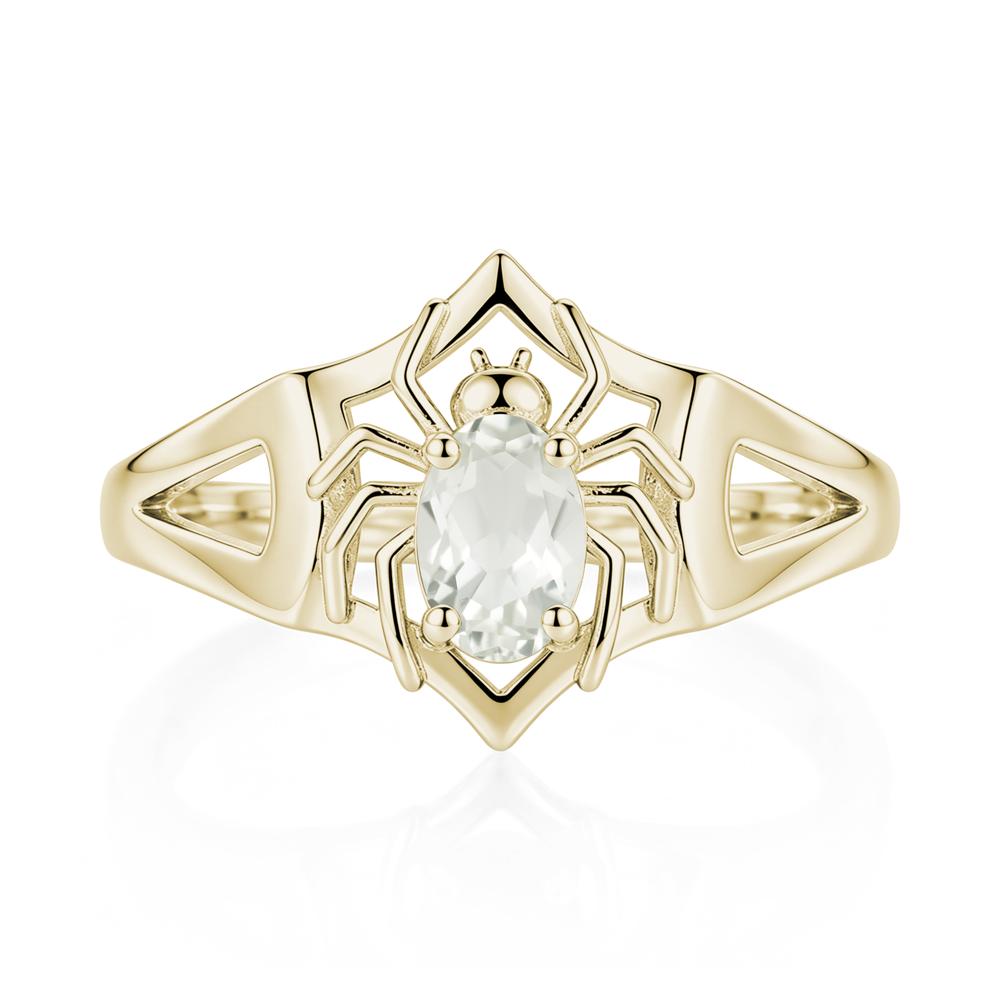 Gothic Rose Quartz Dark Spider Ring - LUO Jewelry #gemstone_Green Amethyst