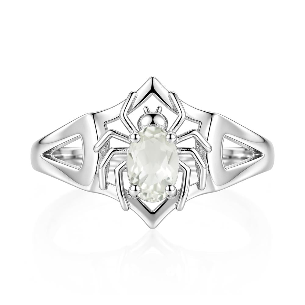 Gothic Rose Quartz Dark Spider Ring - LUO Jewelry #gemstone_Green Amethyst