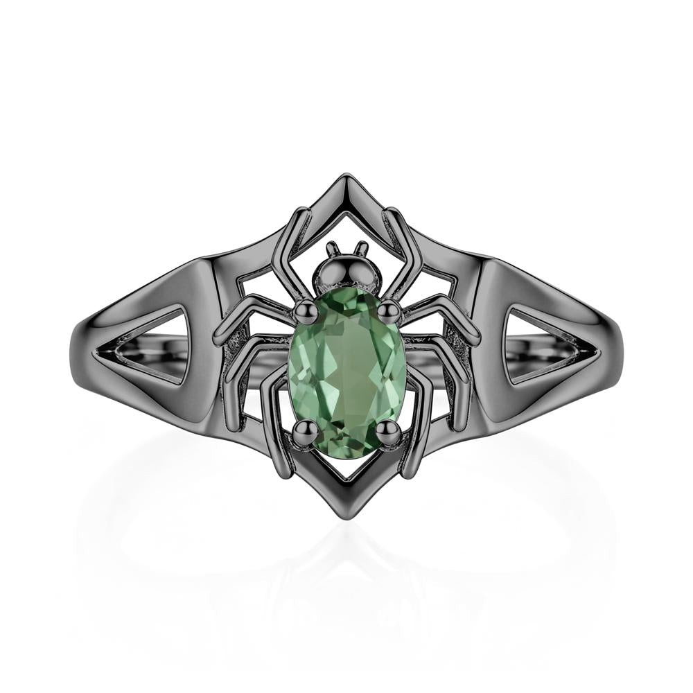 Gothic Rose Quartz Dark Spider Ring - LUO Jewelry #gemstone_Green Sapphire
