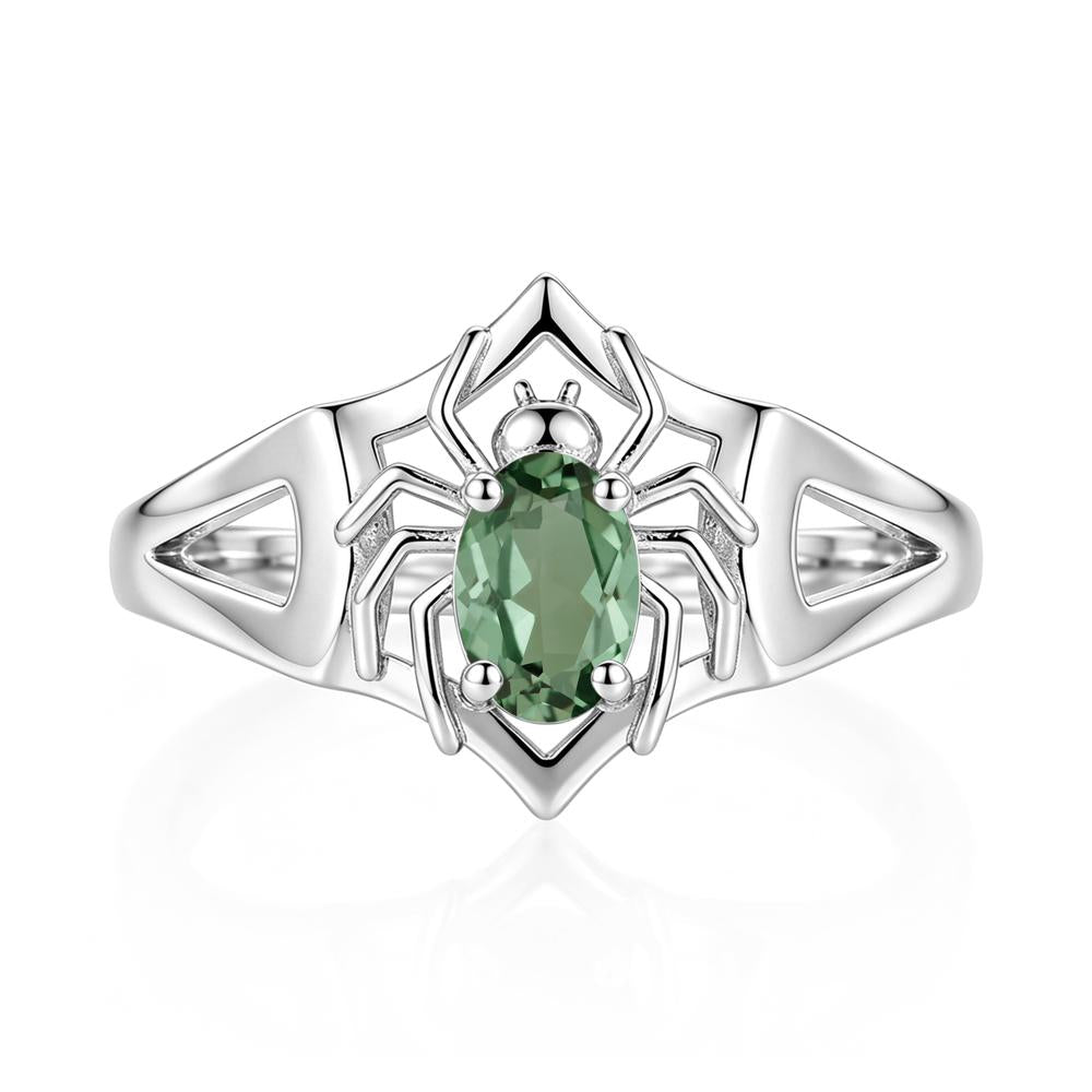 Gothic Rose Quartz Dark Spider Ring - LUO Jewelry #gemstone_Green Sapphire