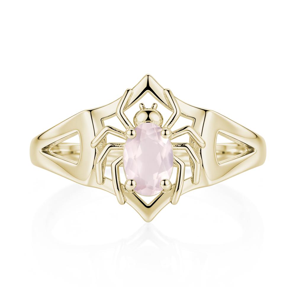 Gothic Rose Quartz Dark Spider Ring - LUO Jewelry #gemstone_Rose Quartz