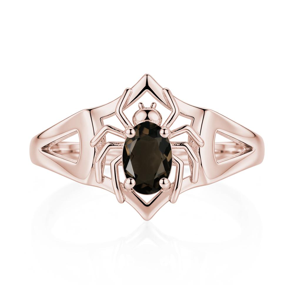 Gothic Rose Quartz Dark Spider Ring - LUO Jewelry #gemstone_Smoky Quartz