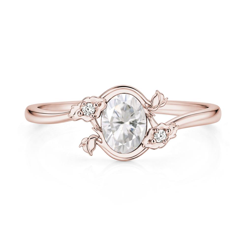 Oval Shaped Garnet Bypass Floral Ring - LUO Jewelry #gemstone_Moissanite