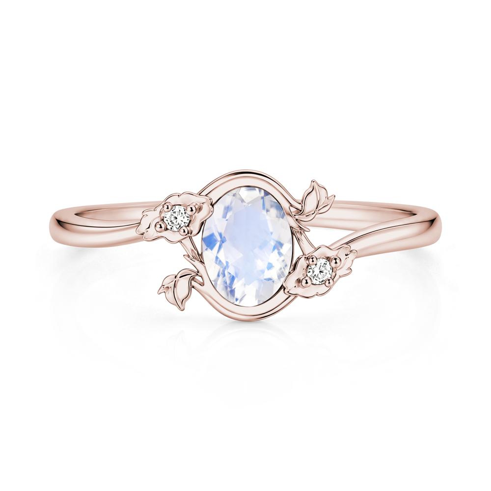 Oval Shaped Garnet Bypass Floral Ring - LUO Jewelry #gemstone_Moonstone