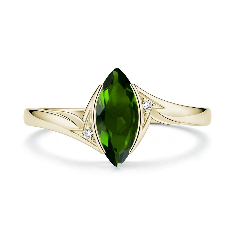 Marquise Cut Green Moissanite Tension Ring - LUO Jewelry #gemstone_Diopside