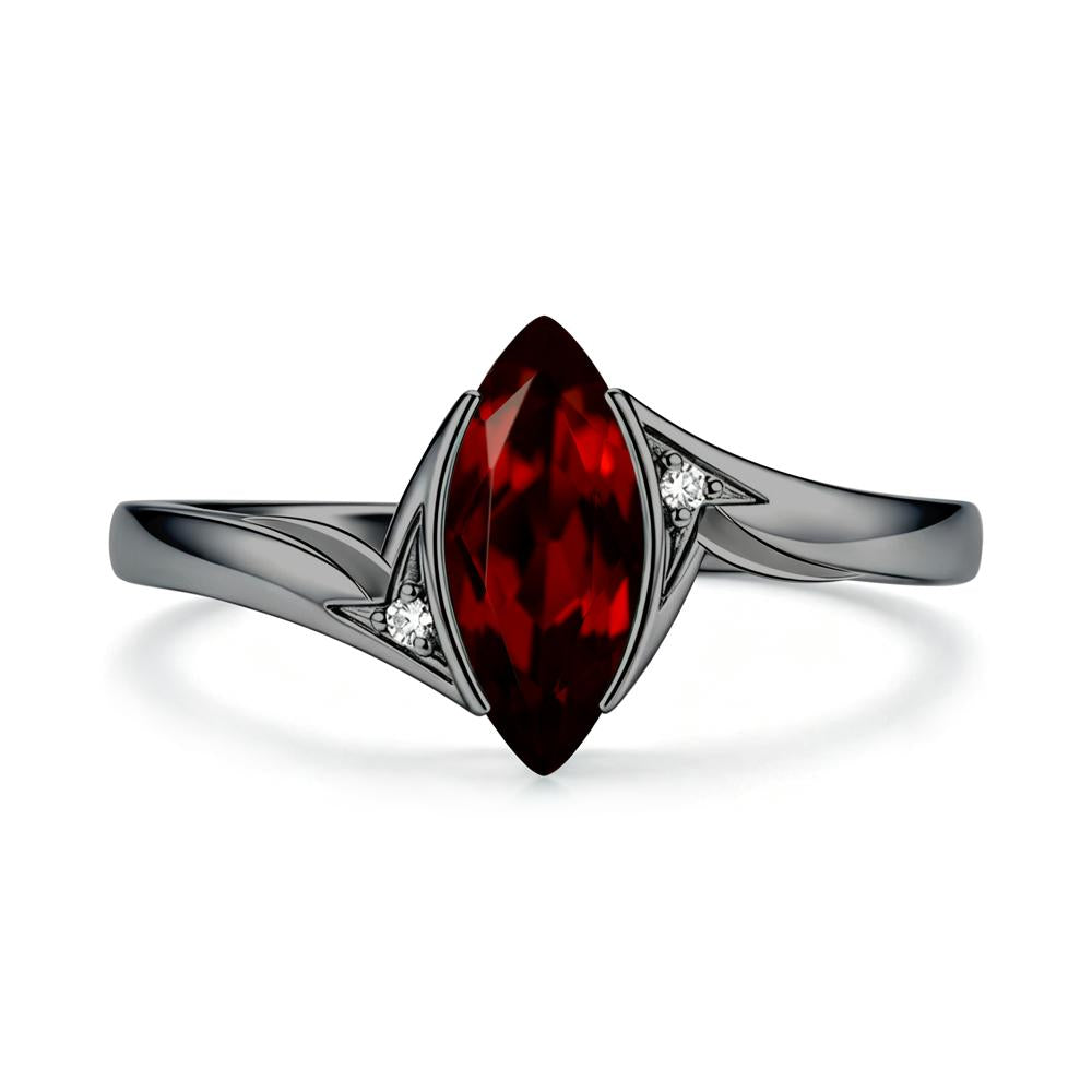 Marquise Cut Green Moissanite Tension Ring - LUO Jewelry #gemstone_Garnet