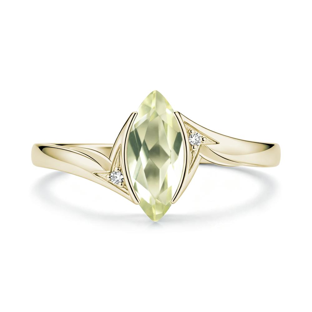 Marquise Cut Green Moissanite Tension Ring - LUO Jewelry #gemstone_Lemon Quartz