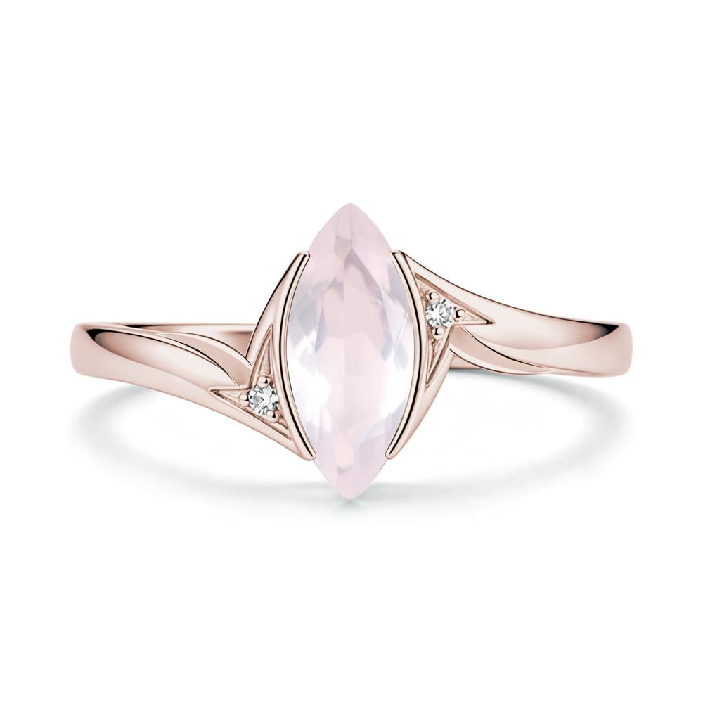 Marquise Cut Green Moissanite Tension Ring - LUO Jewelry #gemstone_Rose Quartz