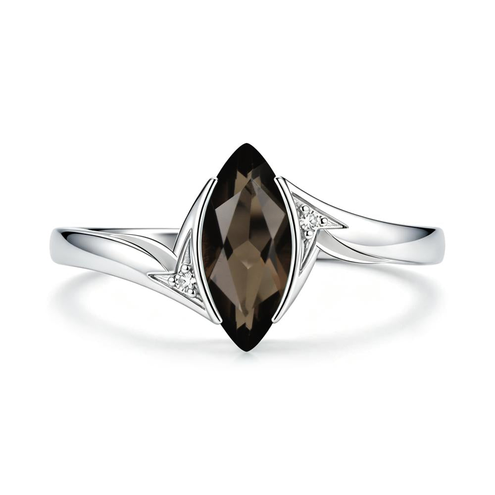 Marquise Cut Green Moissanite Tension Ring - LUO Jewelry #gemstone_Smoky Quartz