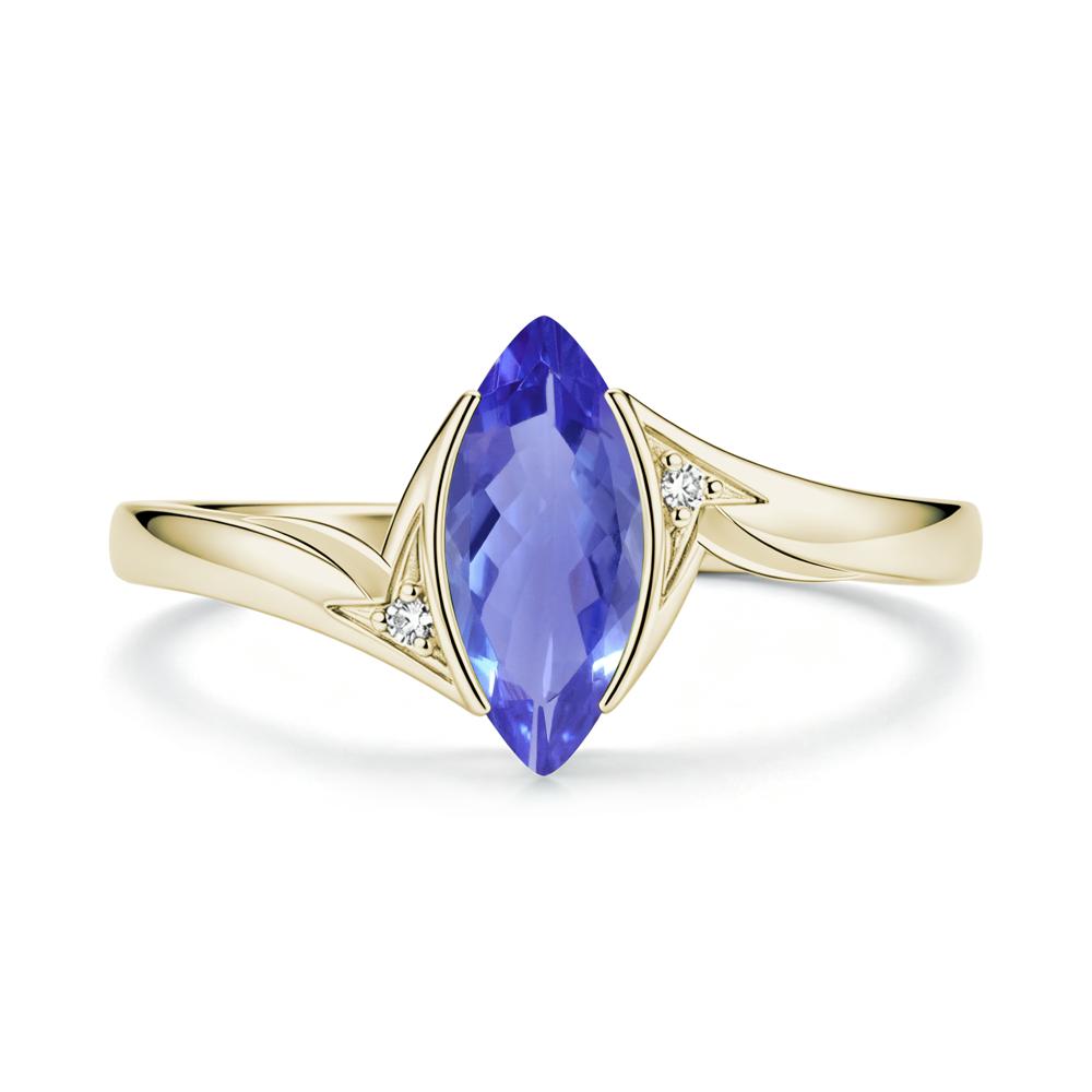 Marquise Cut Green Moissanite Tension Ring - LUO Jewelry #gemstone_Tanzanite