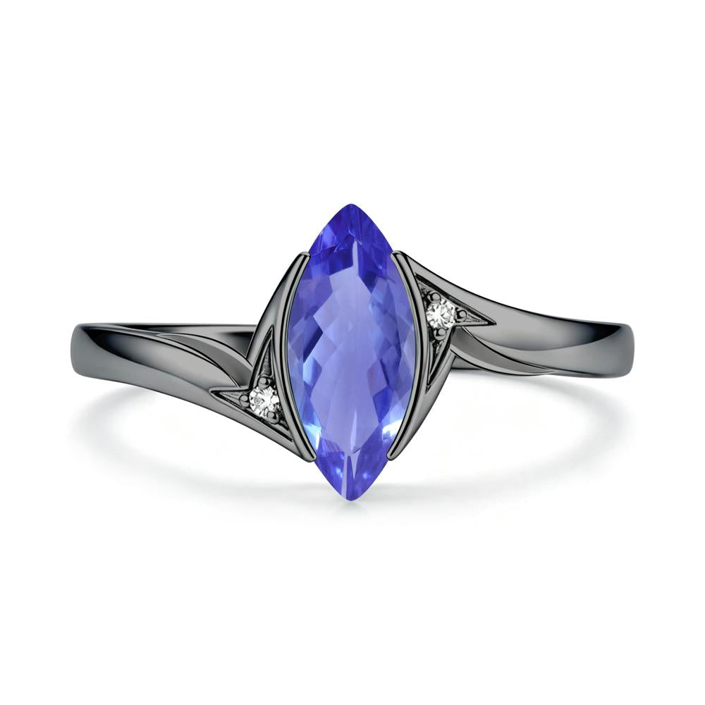 Marquise Cut Green Moissanite Tension Ring - LUO Jewelry #gemstone_Tanzanite