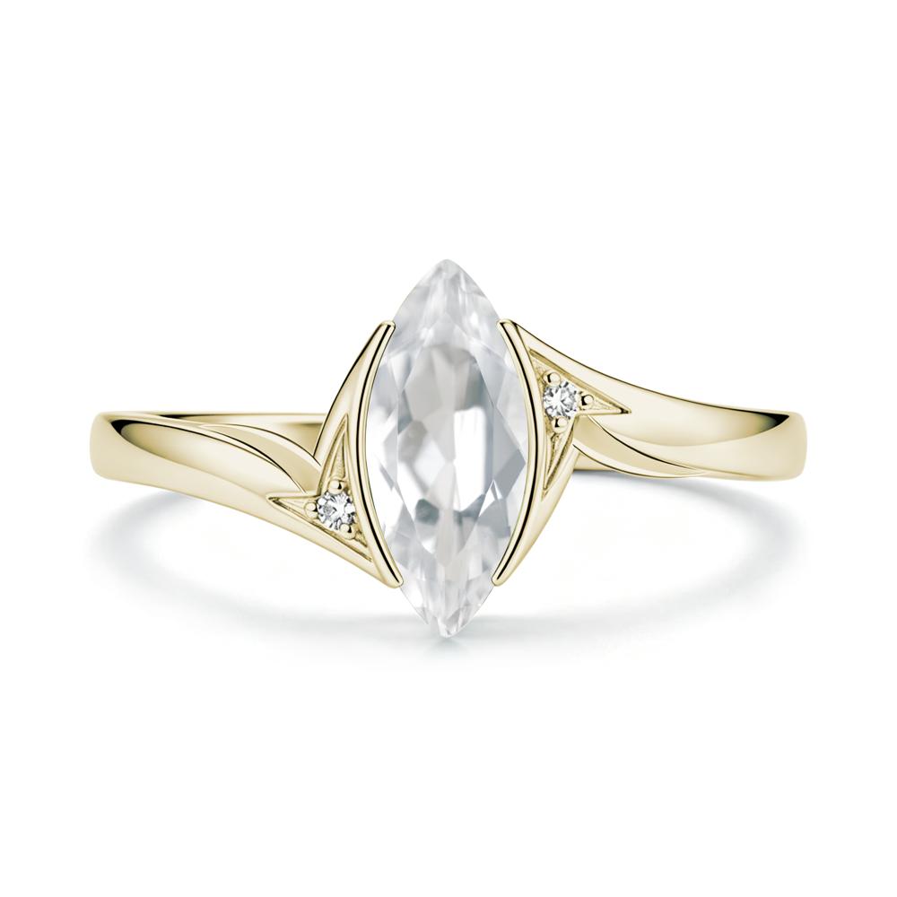 Marquise Cut Green Moissanite Tension Ring - LUO Jewelry #gemstone_White Topaz