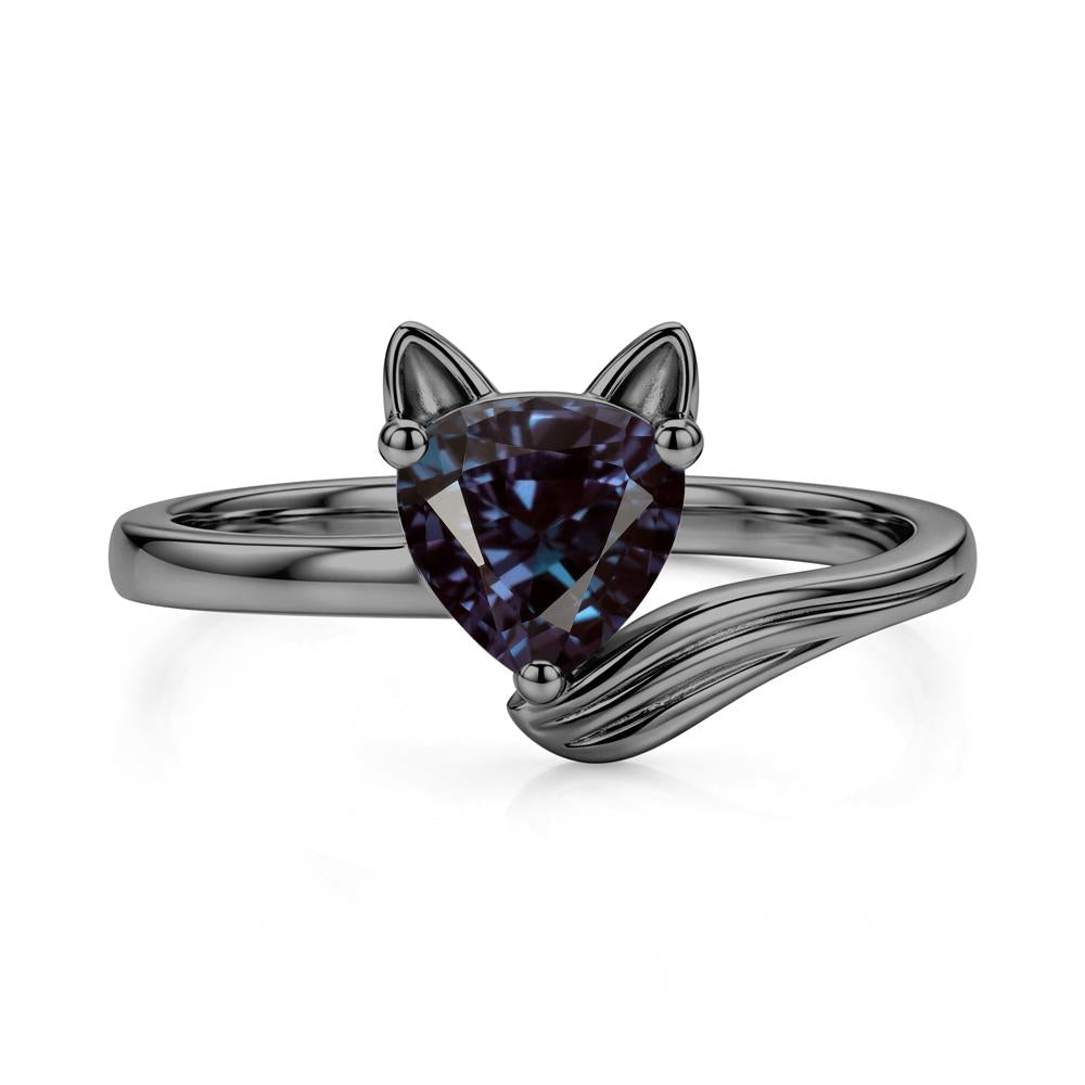 Trillion Cut Sapphire Fox Ring - LUO Jewelry #gemstone_Alexandrite