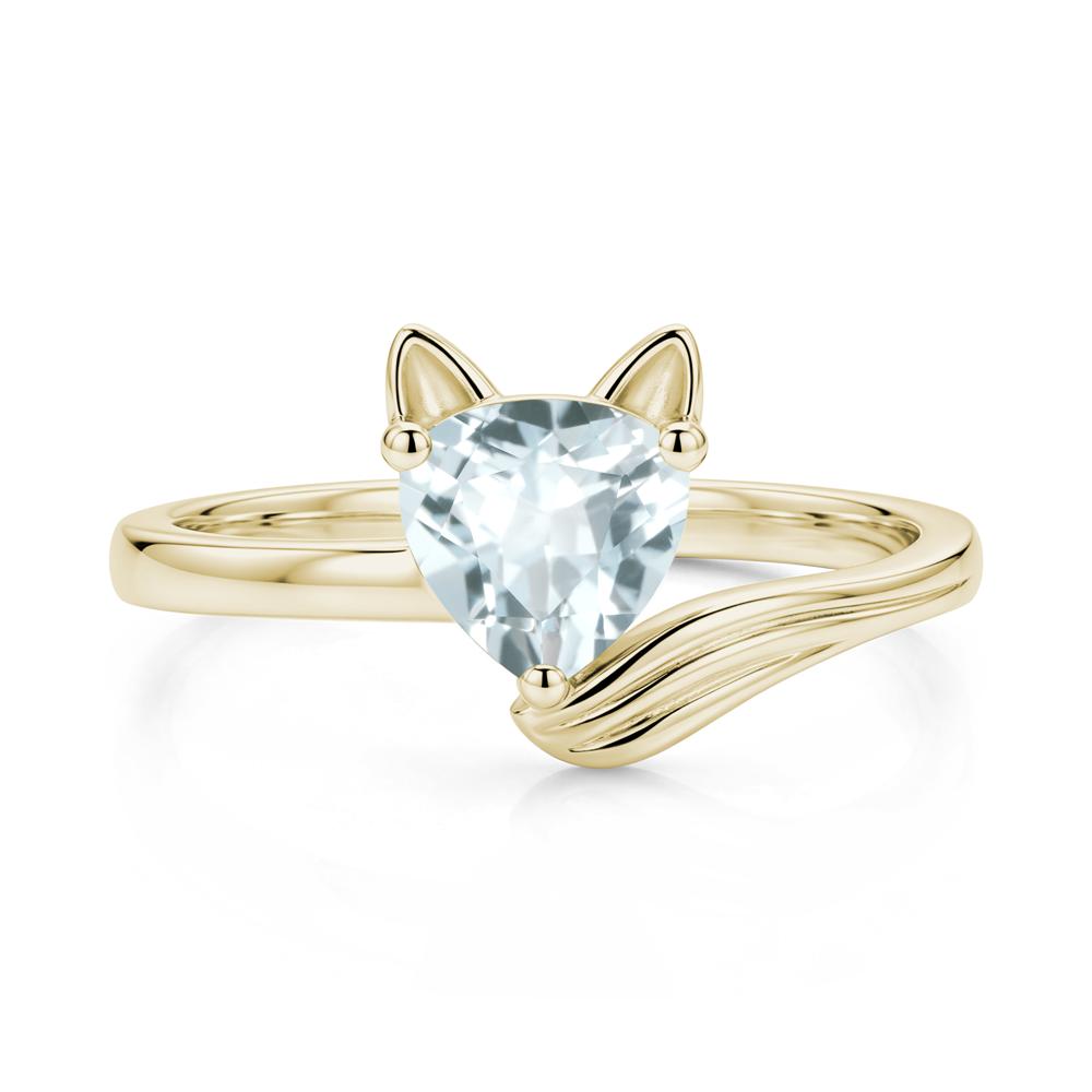 Trillion Cut Sapphire Fox Ring - LUO Jewelry #gemstone_Aquamarine