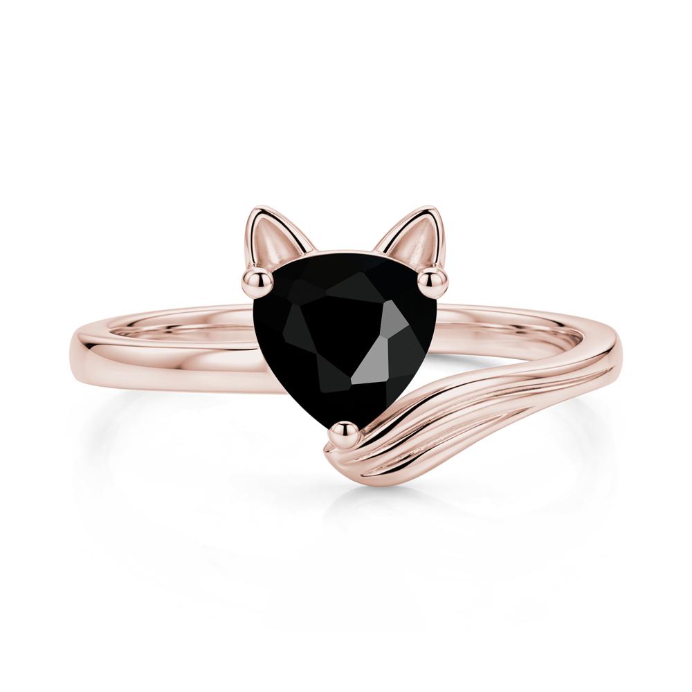 Trillion Cut Sapphire Fox Ring - LUO Jewelry #gemstone_Black Spinel