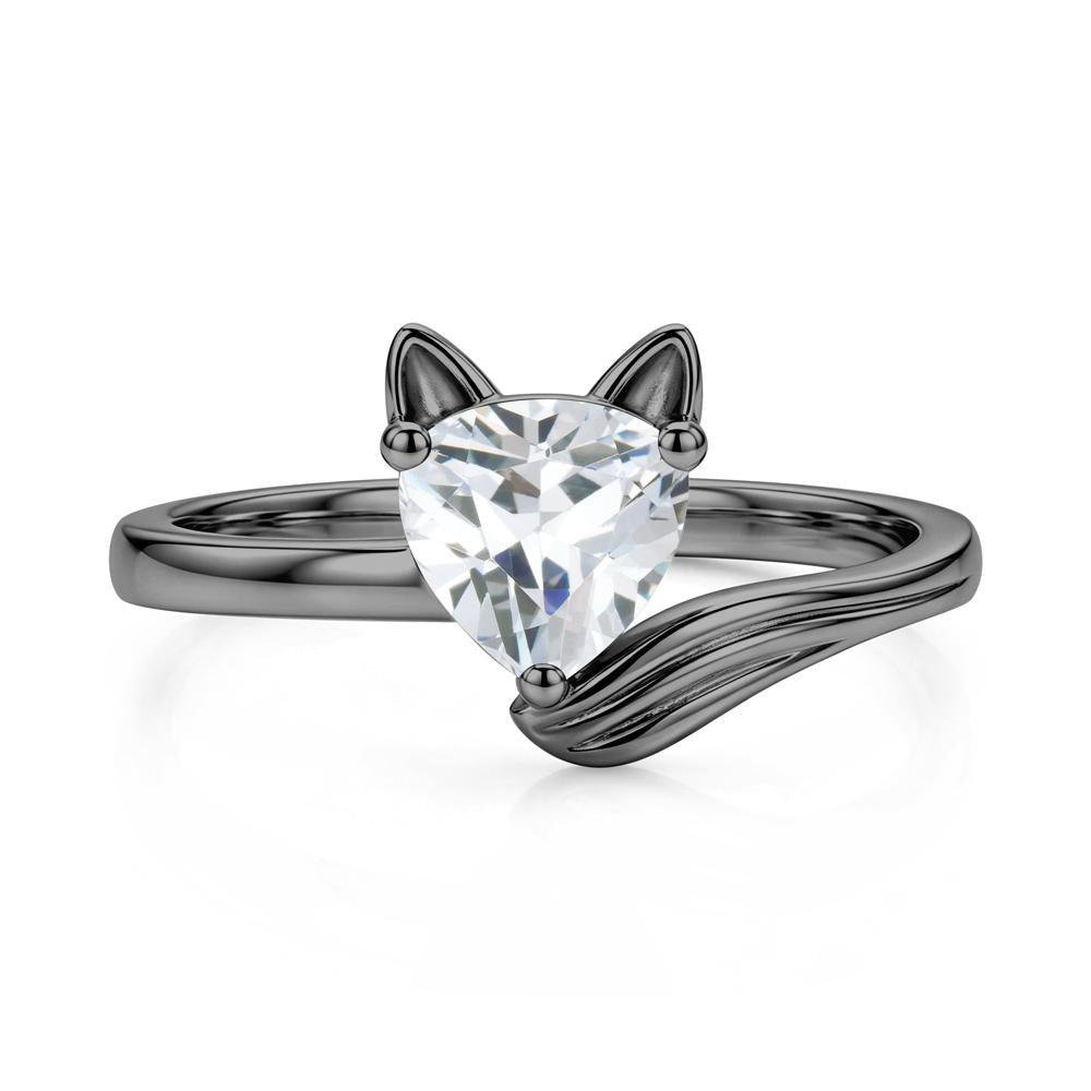 Trillion Cut Sapphire Fox Ring - LUO Jewelry #gemstone_Cubic Zirconia