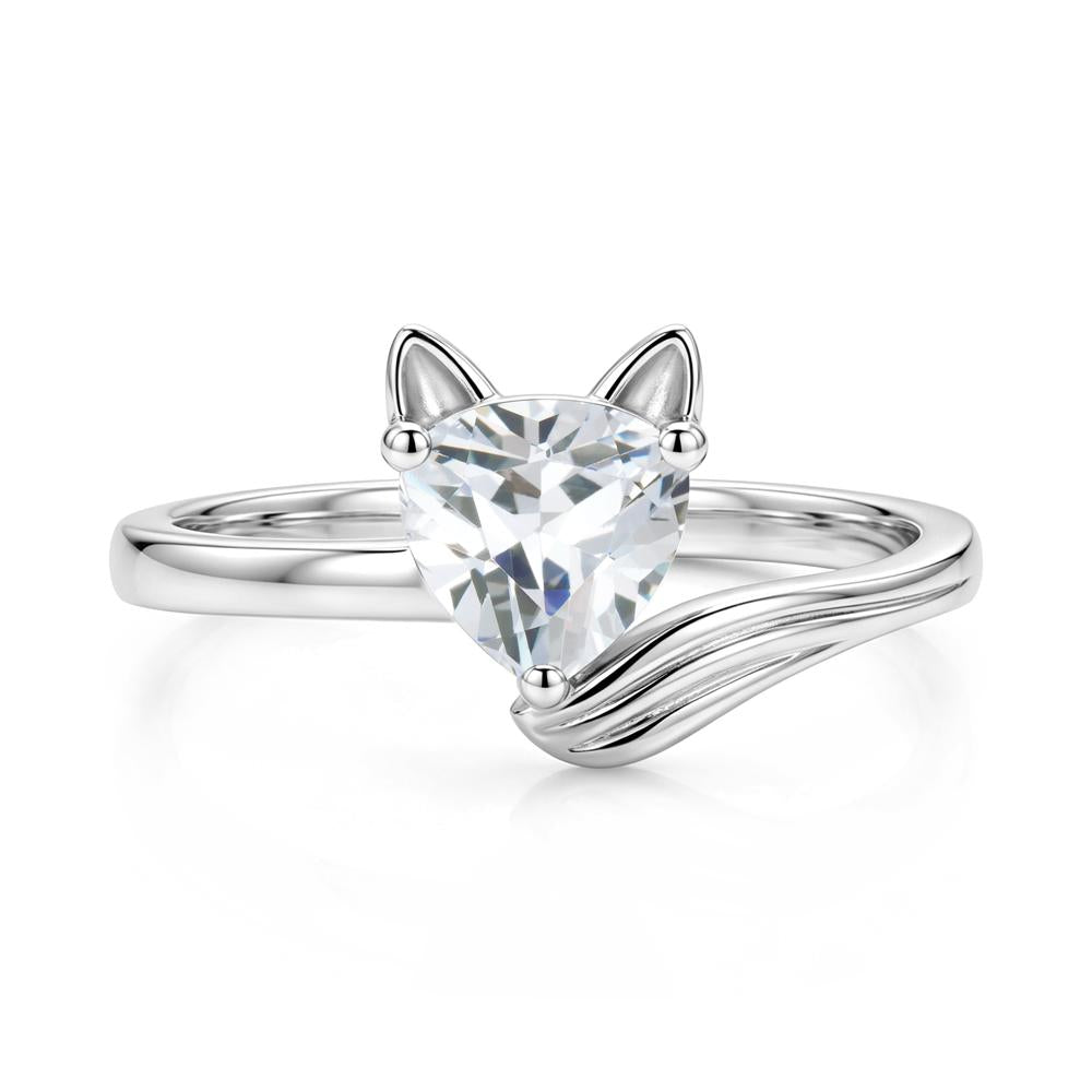 Trillion Cut Sapphire Fox Ring - LUO Jewelry #gemstone_Cubic Zirconia