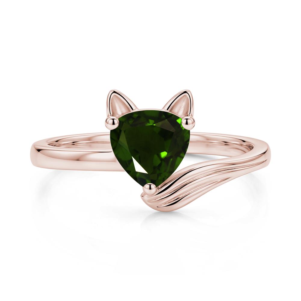 Trillion Cut Sapphire Fox Ring - LUO Jewelry #gemstone_Diopside
