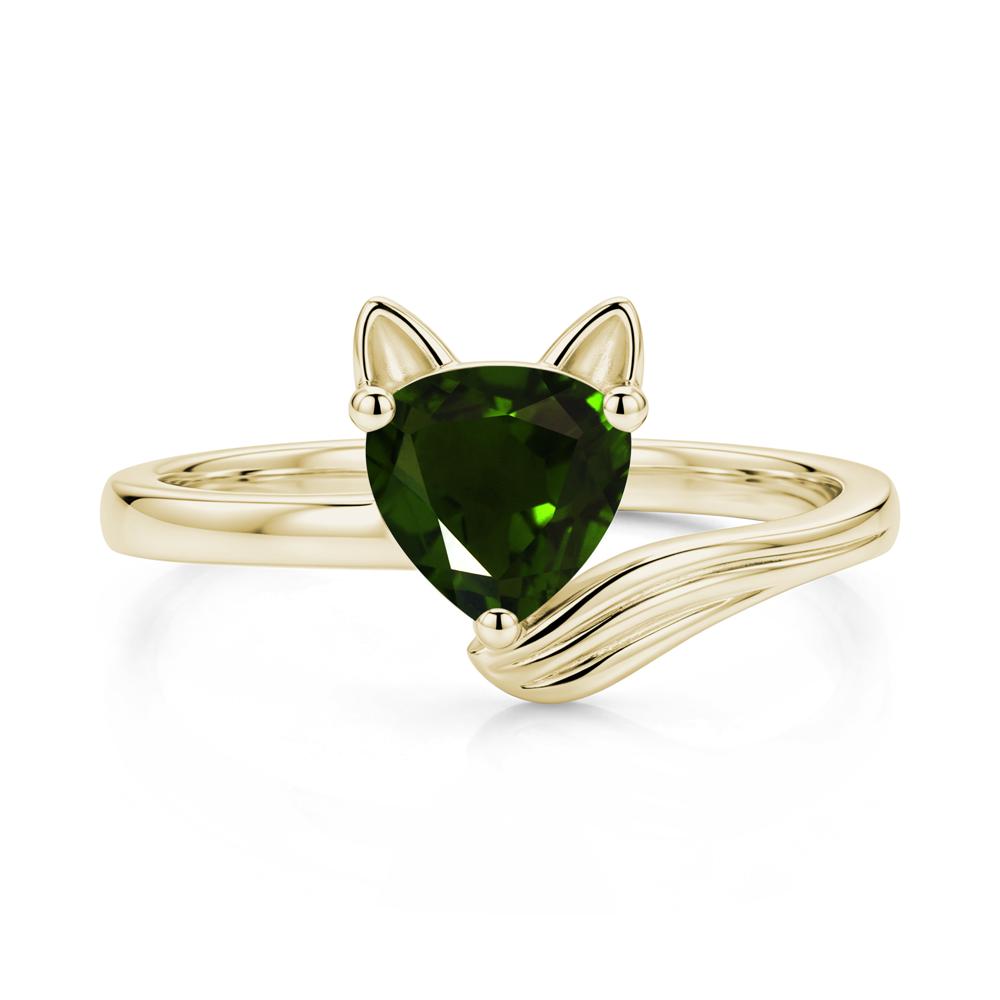 Trillion Cut Sapphire Fox Ring - LUO Jewelry #gemstone_Diopside