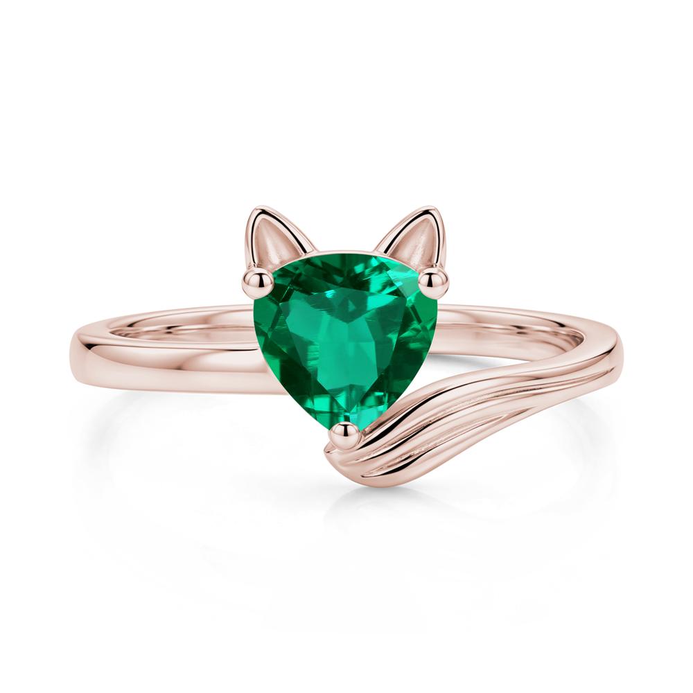 Trillion Cut Sapphire Fox Ring - LUO Jewelry #gemstone_Emerald