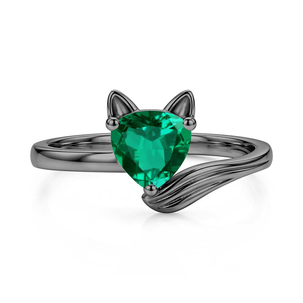 Trillion Cut Sapphire Fox Ring - LUO Jewelry #gemstone_Emerald