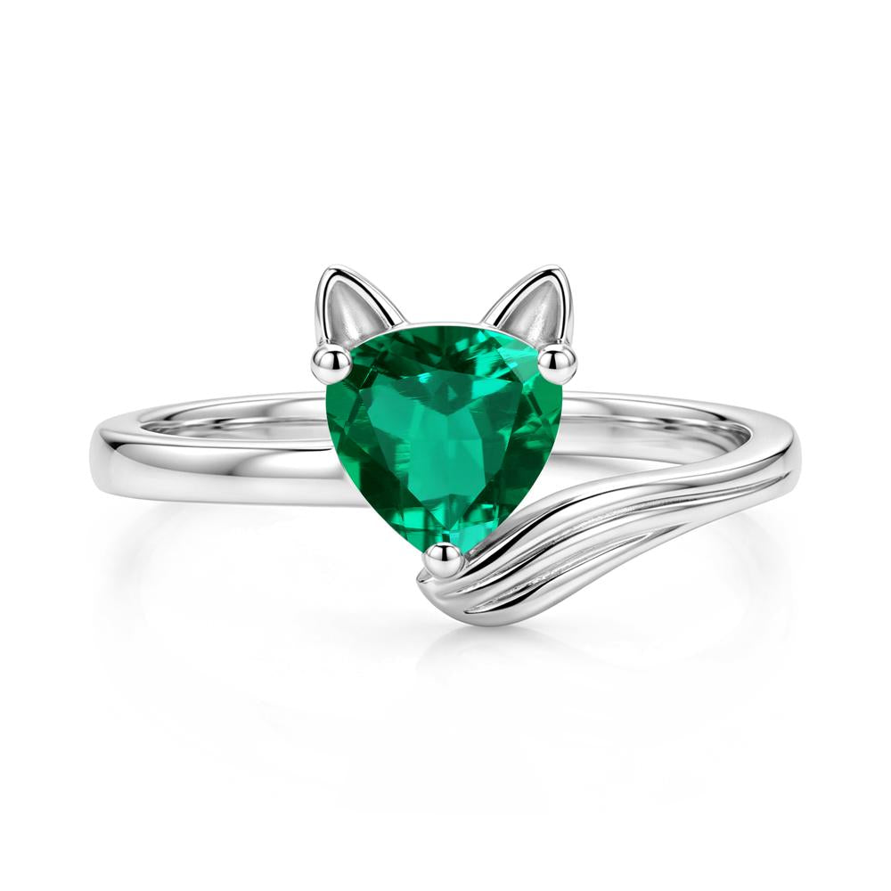 Trillion Cut Sapphire Fox Ring - LUO Jewelry #gemstone_Emerald
