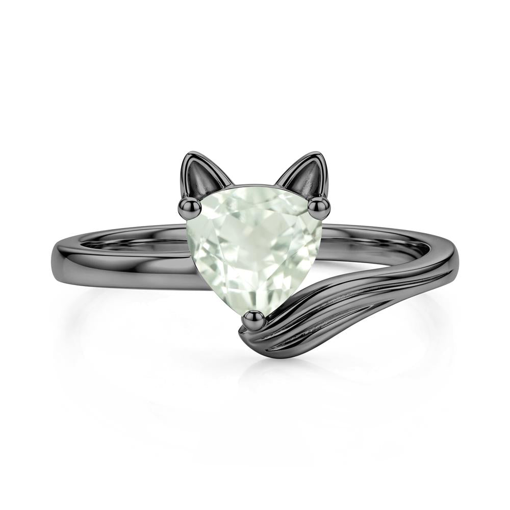 Trillion Cut Sapphire Fox Ring - LUO Jewelry #gemstone_Green Amethyst