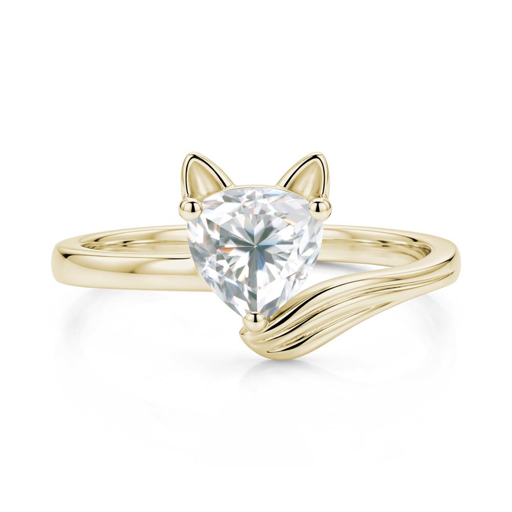 Trillion Cut Sapphire Fox Ring - LUO Jewelry #gemstone_Moissanite