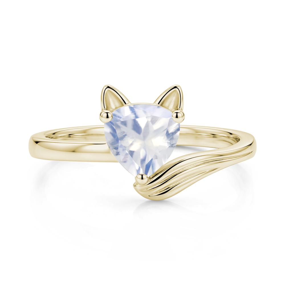 Trillion Cut Sapphire Fox Ring - LUO Jewelry #gemstone_Moonstone