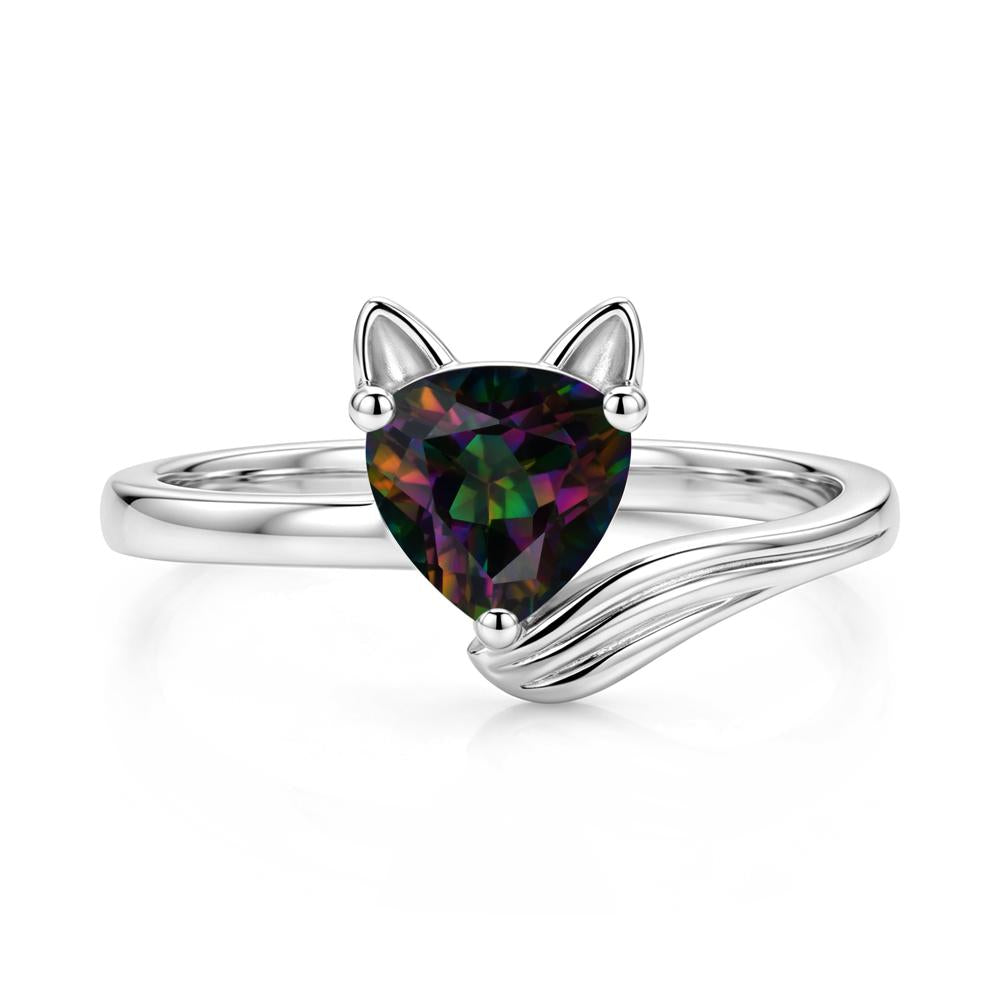 Trillion Cut Sapphire Fox Ring - LUO Jewelry #gemstone_Mystic Topaz