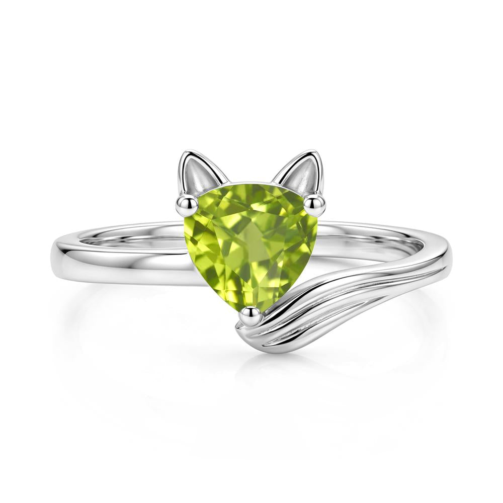 Trillion Cut Sapphire Fox Ring - LUO Jewelry #gemstone_Peridot