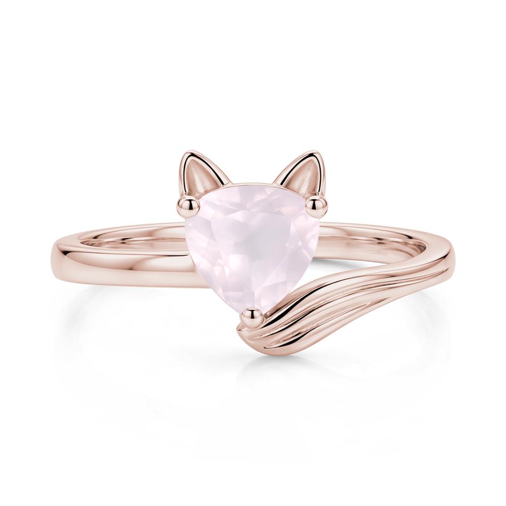 Trillion Cut Sapphire Fox Ring - LUO Jewelry #gemstone_Rose Quartz