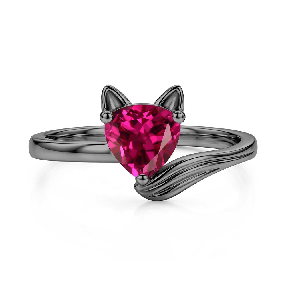 Trillion Cut Sapphire Fox Ring - LUO Jewelry #gemstone_Ruby