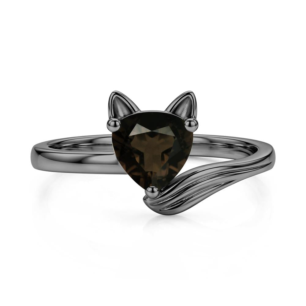 Trillion Cut Sapphire Fox Ring - LUO Jewelry #gemstone_Smoky Quartz
