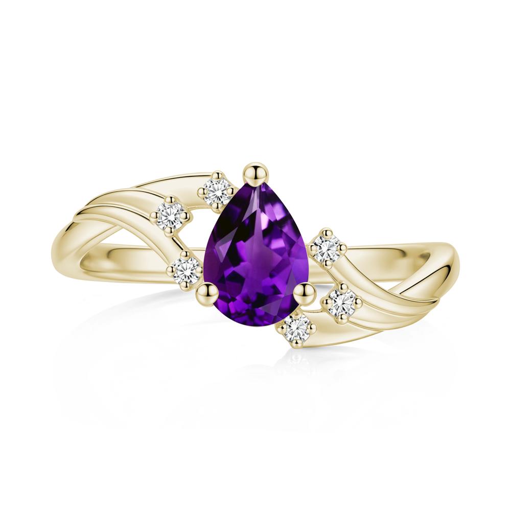 Pear Shaped Tourmaline Cluster Bypass Ring - LUO Jewelry #gemstone_Amethyst