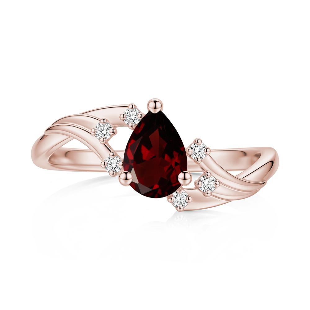 Pear Shaped Tourmaline Cluster Bypass Ring - LUO Jewelry #gemstone_Garnet