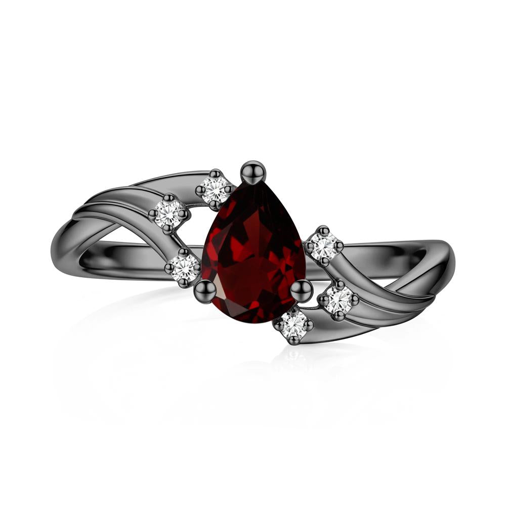 Pear Shaped Tourmaline Cluster Bypass Ring - LUO Jewelry #gemstone_Garnet