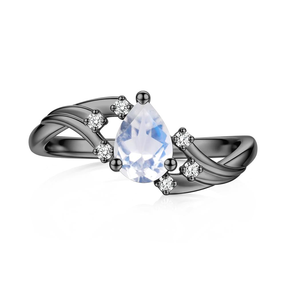 Pear Shaped Tourmaline Cluster Bypass Ring - LUO Jewelry #gemstone_Moonstone
