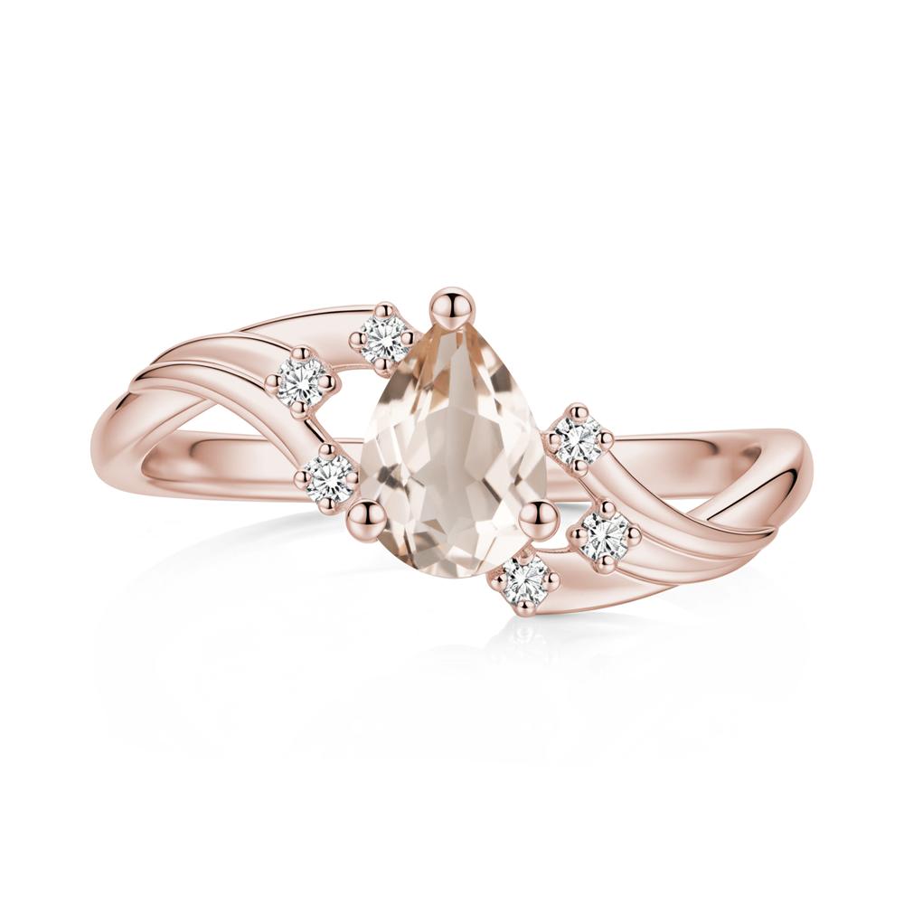 Pear Shaped Tourmaline Cluster Bypass Ring - LUO Jewelry #gemstone_Morganite