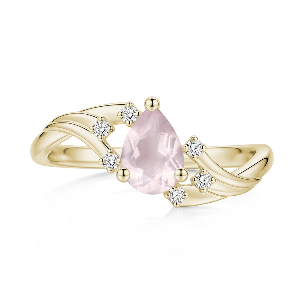 Pear Shaped Tourmaline Cluster Bypass Ring - LUO Jewelry #gemstone_Rose Quartz