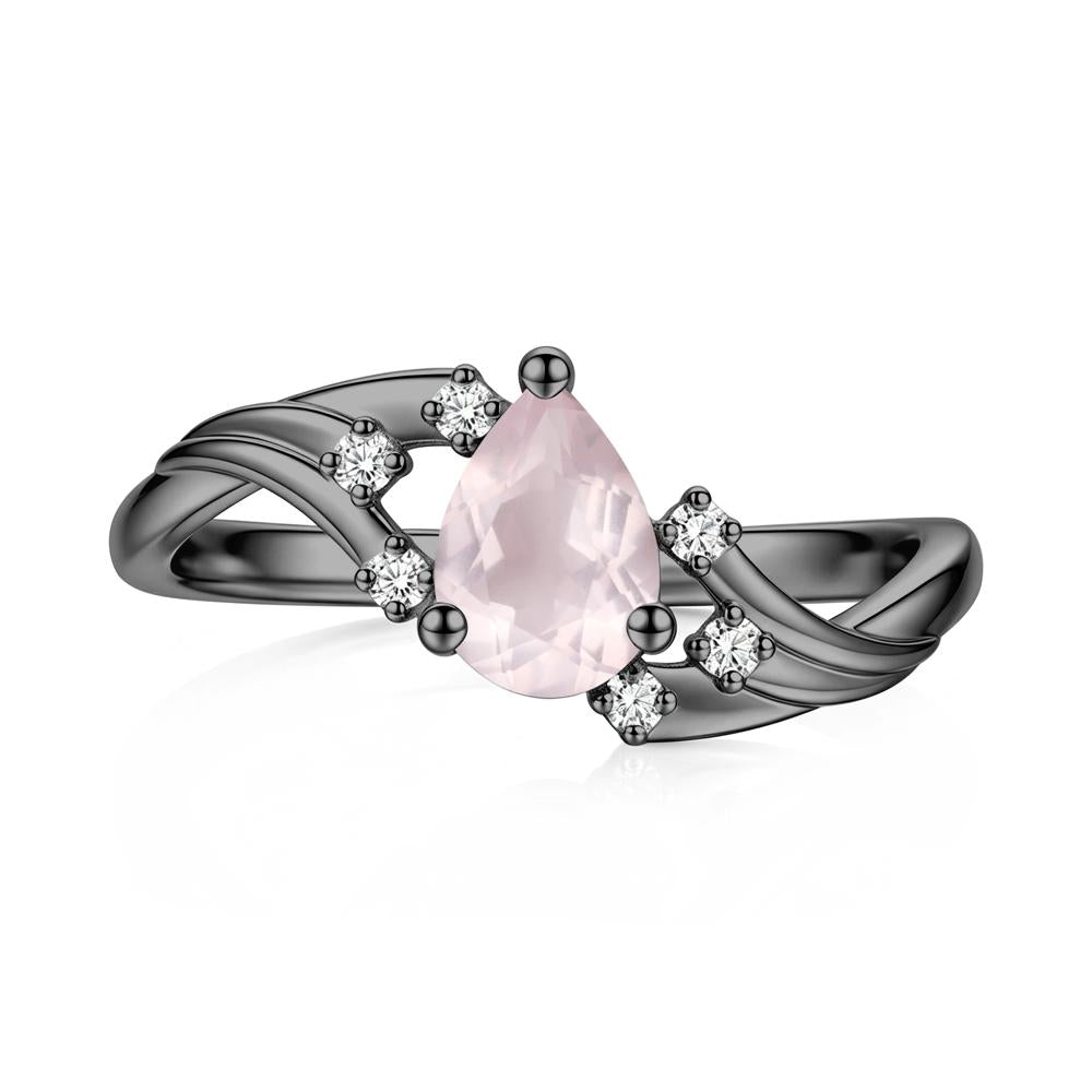 Pear Shaped Tourmaline Cluster Bypass Ring - LUO Jewelry #gemstone_Rose Quartz
